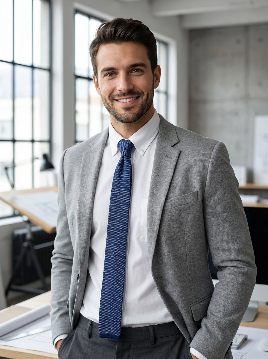 Cravatta in maglia di cotone TARPET blu