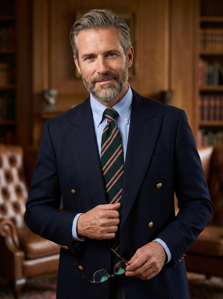 Cravatta 3 pieghe sfoderata verde in seta shantung GRANTA