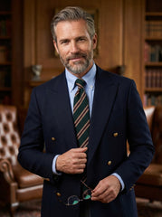 Cravatta 3 pieghe sfoderata verde in seta shantung GRANTA