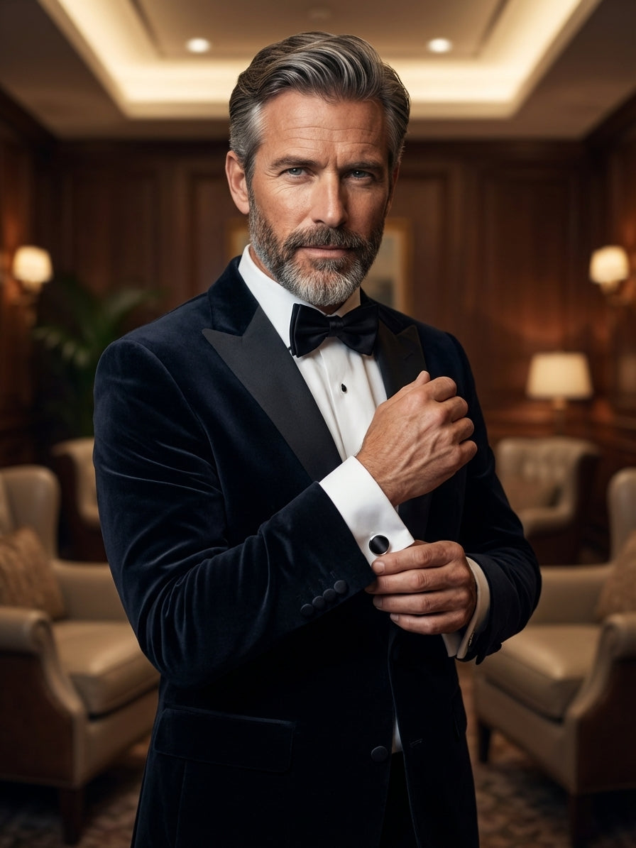 Gemelli da polso in pura seta raso NERO