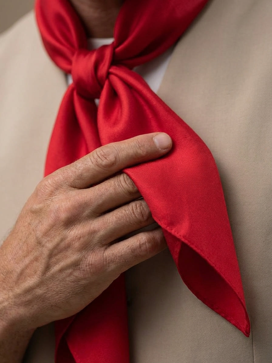 Foulard CALISTA in pura seta stampata Rosso
