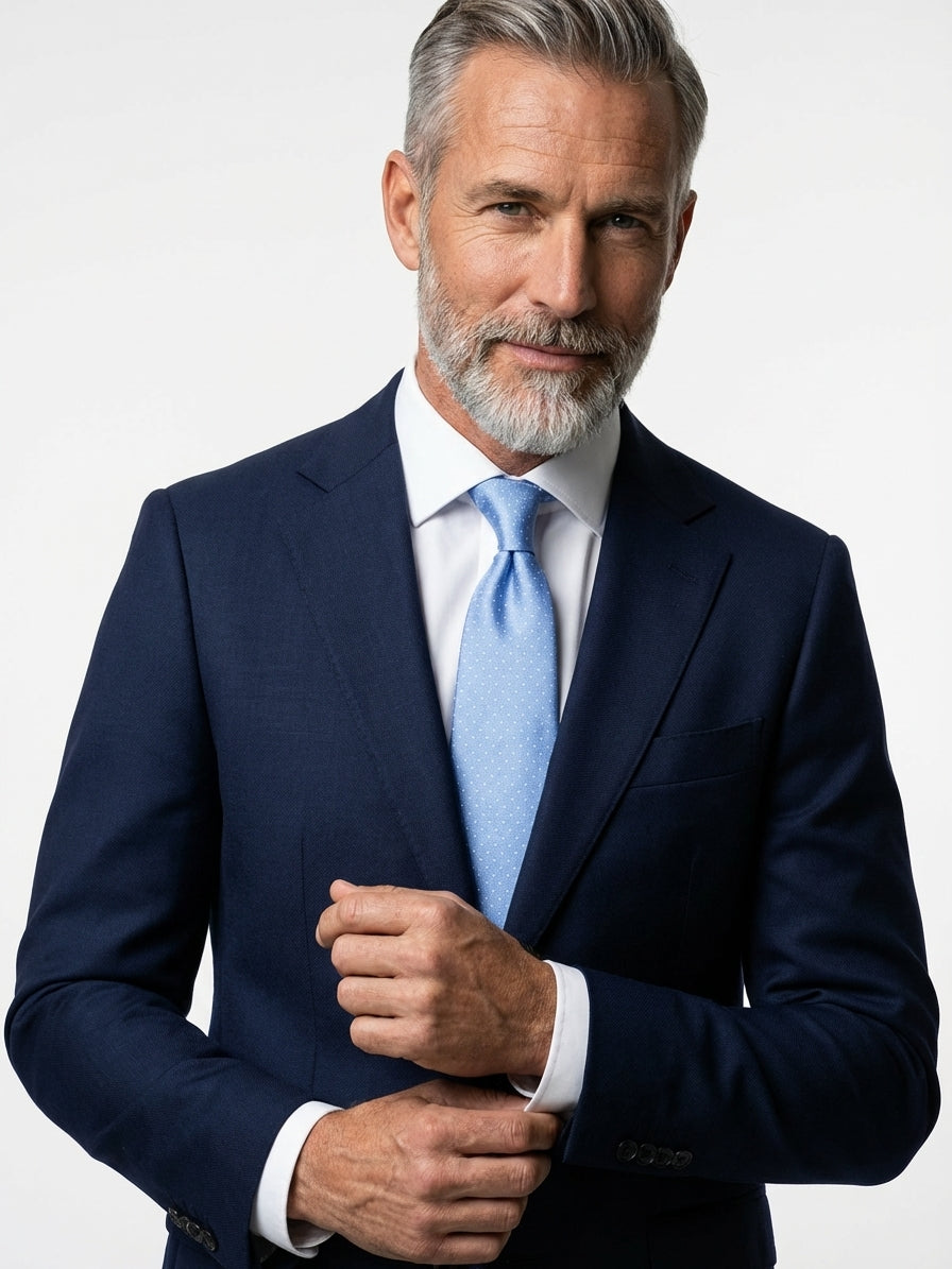 Cravatta 3 Pieghe celeste SKY seta tessuto