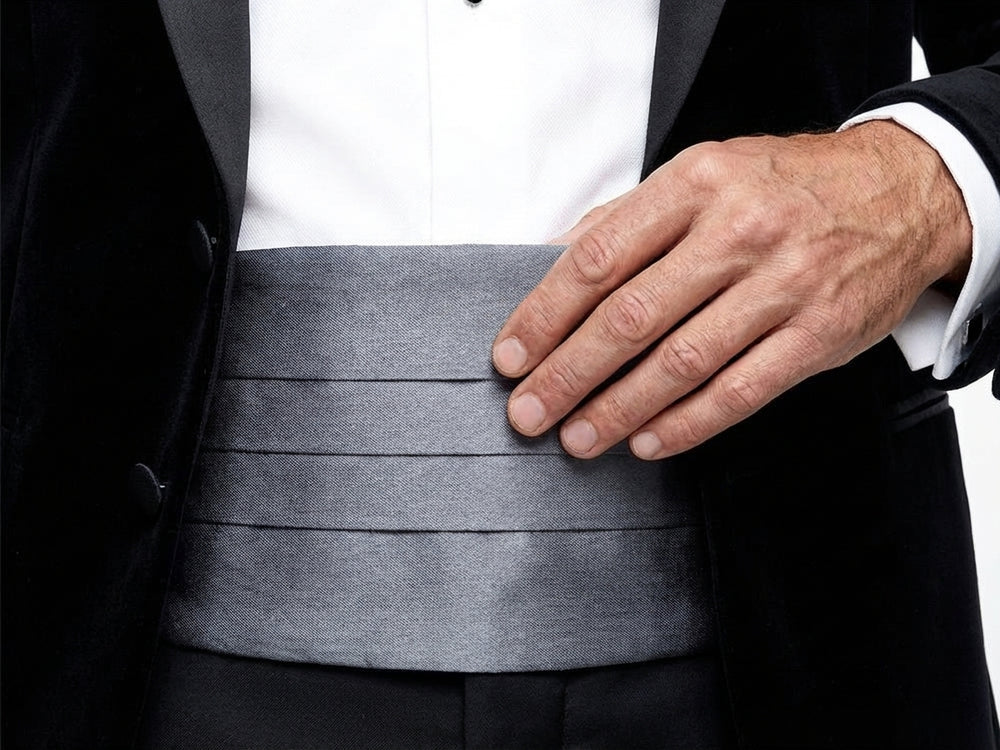 Fascia da Smoking Grigio Scuro AMANTEA in seta raso