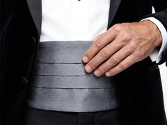 Fascia da Smoking Grigio Scuro AMANTEA in seta raso