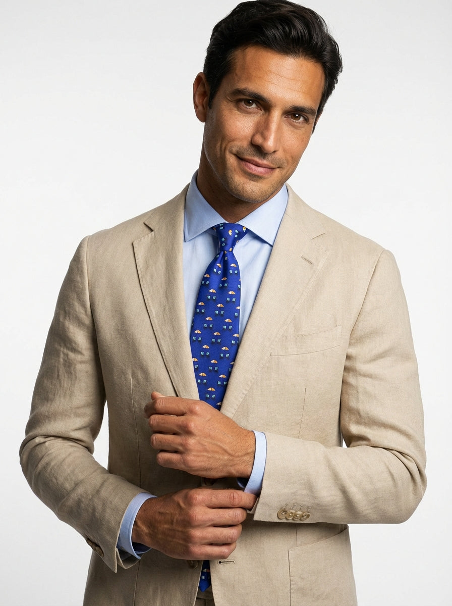 Cravatta 3 pieghe LAMPO seta twill blu elettrico