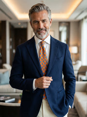 Cravatta 3 pieghe LEMBO seta madder arancione