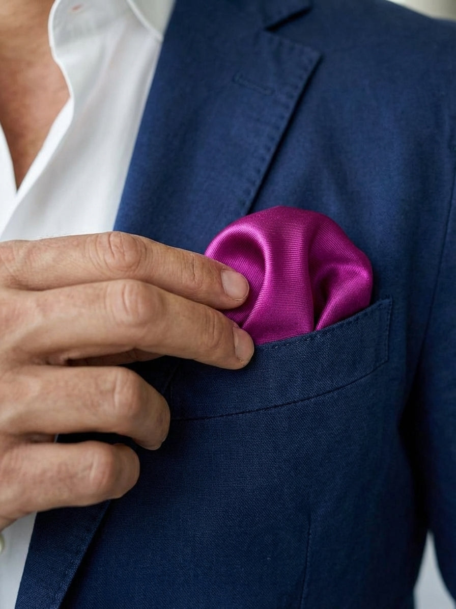 Fazzoletto da taschino in seta CALISTA Viola Chiaro