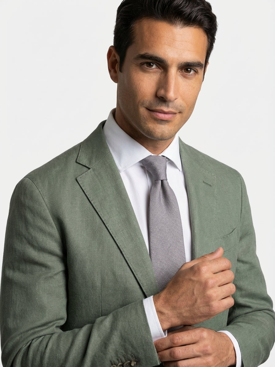 Cravatta 3 pieghe STARK seta\lino grigio