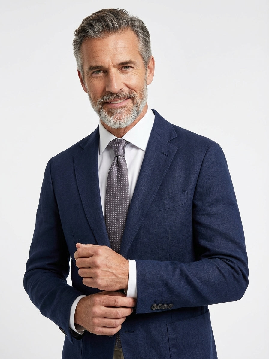 Cravatta 3 Pieghe grigio AURA seta tessuto