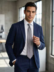 Cravatta 3 pieghe STARK seta\lino grigio