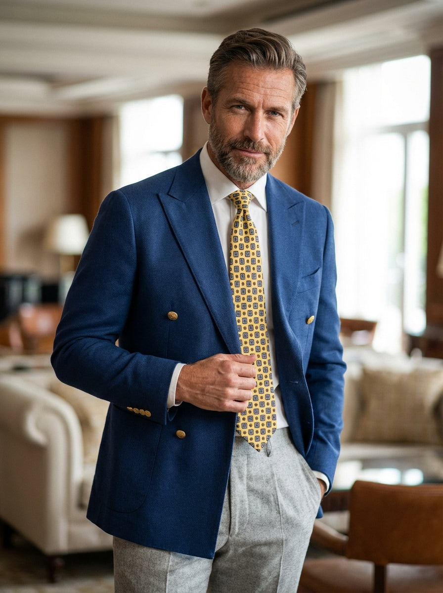 Cravatta 3 pieghe GIANGY seta madder giallo