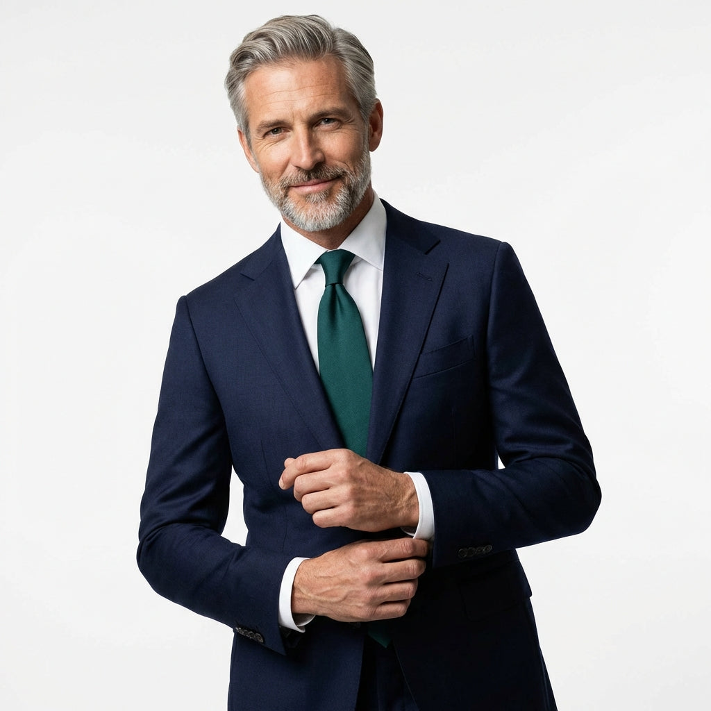 Cravatta 7 Pieghe DACCA in seta inglese stampata Verde Scuro