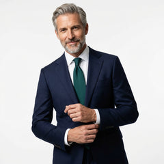 Cravatta 7 Pieghe DACCA in seta inglese stampata Verde Scuro