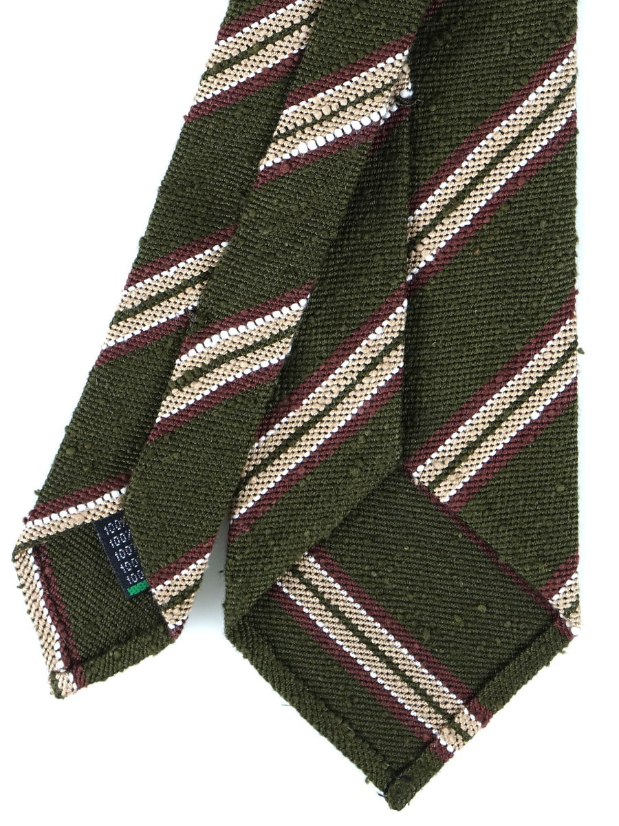 TigerTie Designer Cravatta in seta - verde oliv nero paisley TigerTie Designer Cravatta in seta - verde oliv nero paisley