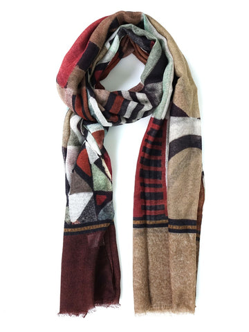 Sciarpa Pashmina Unisex In Misto Viscosa/modal/lana &ndash; Multicolore, Autunno/inverno
