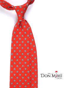 Cravatta 3 pieghe in seta stampata inglese KATIA  Arancione