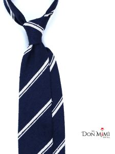 Cravatta 3 pieghe sfoderata BIRTO 100% seta shantung blu scuro