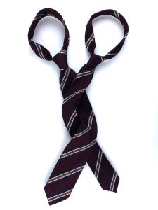 Cravatta 3 pieghe per LUI e cravatta slim per LEI in coordinato in pura garza di seta Bordeaux linea legàmi