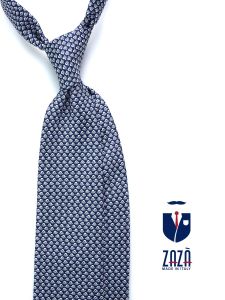 Cravatta 3 pieghe SNAILS in seta stampata Blu