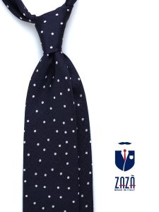 Cravatta 3 pieghe BELEN in seta tessuta Blu