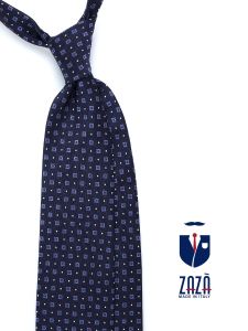 Cravatta 3 pieghe DARIA in seta tessuta Blu