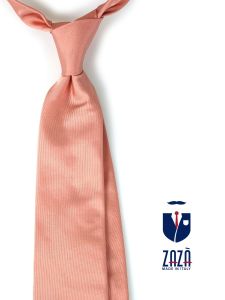 3 fold necktie flesh pink in pure jacquard silk SAGLIETTA