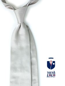 3 fold necktie grey in pure jacquard silk SAGLIETTA