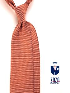 Cravatta 3 pieghe arancione in seta jacquard WILLIAM