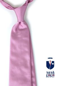 Cravatta 3 pieghe rosa in seta tessuta SAGLIETTA