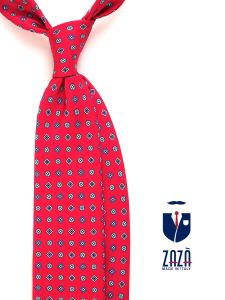 Cravatta 3 pieghe rossa in seta stampata ZAIRA