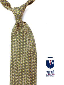Cravatta 3 pieghe SILVIA in seta stampata Giallo