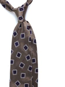 Cravatta 3 pieghe ARMONIA in seta tessuta Beige
