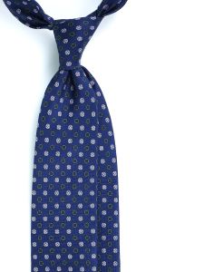 Cravatta 3 pieghe LAVINIA in seta stampata inglese Blu