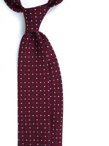 Cravatta 3 pieghe CARMEN in seta stampata inglese Bordeaux