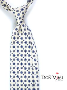 Cravatta avorio in seta stampata inglese MIRIAM 