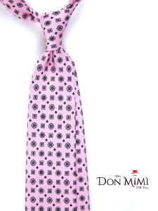 Cravatta 3 pieghe in seta stampata MIRIAM Rosa