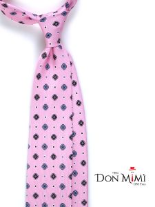 Cravatta 3 pieghe LOLITA in seta stampata inglese Rosa