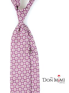 Cravatta 3 pieghe rosa sfoderata in seta stampata BEREDICE
