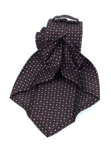 Cravatta 7 pieghe SAMANTHA in seta stampata inglese Marrone