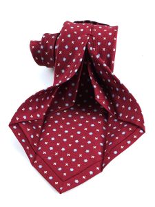 Cravatta 7 pieghe ADARA in seta stampata inglese Bordeaux