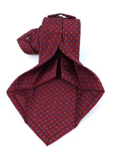 Cravatta 7 pieghe MOROSITA in seta stampata inglese Bordeaux