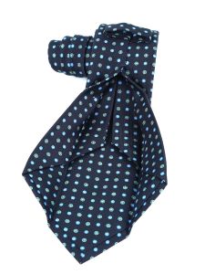 Cravatta 7 pieghe MORENA in seta stampata inglese Blu