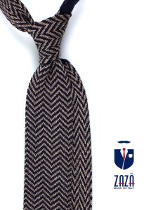 Cravatta a maglia di lana ZIGATO Blu/Beige