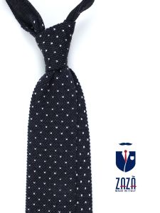 Cravatta a maglia di lana con punta a V MIRTY Grigio Scuro