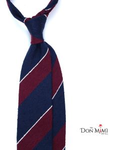Cravatta 3 pieghe sfoderata DEDALA 100% seta shantung blu/rossa