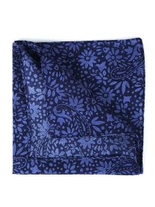 Fazzoletto da taschino in lana stampata DELICE blu