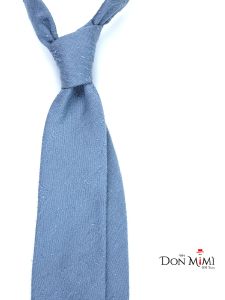 Cravatta 3 pieghe sfoderata FARMA 100% seta shantung blu avion