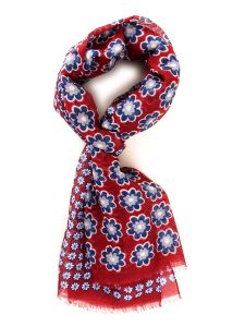 Scarf red in cotton/linen MIKITA