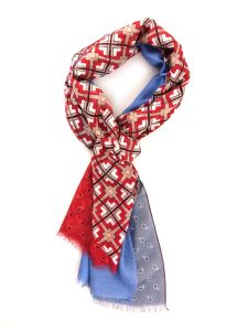 Scarf red in pure cotton MISSER